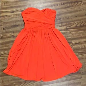 Strapless orange dress